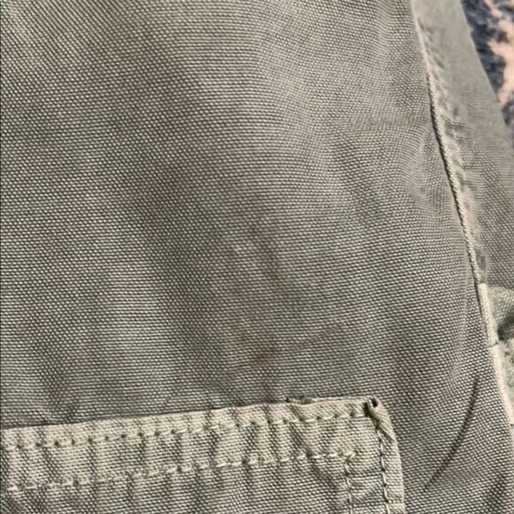 NSF Hodges Cotton Cargo Carpenter Distressed Button Closure Green Utility Pants - Picture 11 of 14